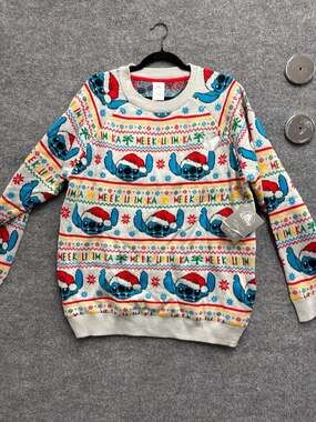 Disney Store Lilo & Stitch Light-Up Ugly Christmas Sweater Mele Kalikimaka